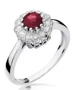 Inel Bonore - Aur Alb 585 - Rubin 0,6 ct