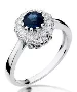 Inel Bonore - Aur Alb 585 - Safir 0,5 ct