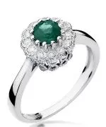 Inel Bonore - Aur Alb 585 - Smarald 0,5 ct