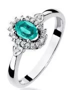 Inel Bonore - Aur Alb 585 - Smarald 0,4 ct
