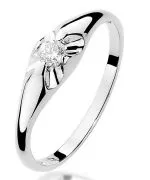 Inel Bonore - Aur Alb 585 - Diamant 0,1 ct