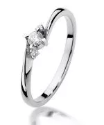 Inel Bonore - Aur Alb 585 - Diamant 0,1 ct