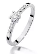 Inel Bonore - Aur Alb 585 - Diamant 0,15 ct