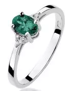 Inel Bonore - Aur Alb 585 - Smarald 0,4 ct