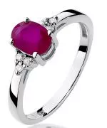 Inel Bonore - Aur Alb 585 - Rubin 1 ct