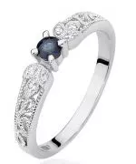 Inel Bonore - Aur Alb 585 - Safir 0,1 ct