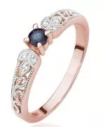 Inel Bonore - Aur Roz 585 - Safir 0,1 ct