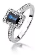 Inel Bonore - Aur Alb 585 - Safir 0,6 ct