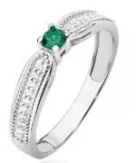 Inel Bonore - Aur Alb 585 - Smarald 0,15 ct