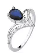Inel Bonore - Aur Alb 585 - Safir 0,6 ct