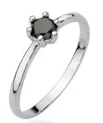 Inel Bonore - Aur Alb 585 - Diamant Negru 0,3 ct