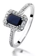 Inel Bonore - Aur Alb 585 - Safir 0,6 ct