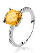 Inel Bonore - Aur Alb 585 - Citrin 2 ct