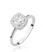 Inel Bonore - Aur Alb 585 - Safir Alb 0,7 ct
