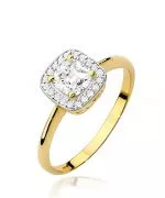 Inel Bonore - Aur 585 - Safir Alb 0,7 ct