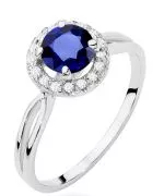 Inel Bonore - Aur Alb 585 - Safir 1 ct
