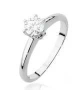 Inel Bonore - Aur Alb 585 - Safir Alb 0,6 ct