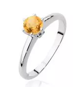 Inel Bonore - Aur Alb 585 - Citrin 0,5 ct