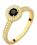 Inel Bonore - Aur 585 - Diamant Negru 0,3 ct