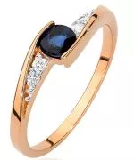 Inel Bonore - Aur Roz 585 - Safir 0,3 ct