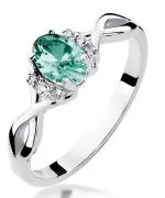 Inel Bonore - Aur Alb 585 - Smarald 0,4 ct
