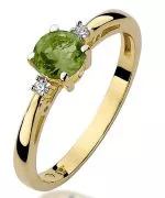 Inel Bonore - Aur 585 - Olivină 0,6 ct