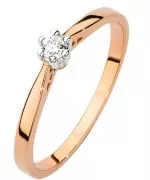 Inel Bonore - Aur Roz 585 - Diamant 0,08 ct