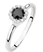 Inel Bonore - Aur Alb 585 - Diamant Negru 0,5 ct