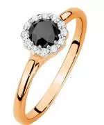 Inel Bonore - Aur Roz 585 - Diamant Negru 0,5 ct