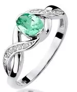Inel Bonore - Aur Alb 585 - Smarald 0,4 ct
