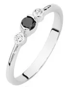 Inel Bonore - Aur Alb 585 - Diamant Negru 0,12 ct
