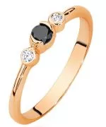 Inel Bonore - Aur Roz 585 - Diamant Negru 0,12 ct