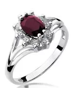 Inel Bonore - Aur Alb 585 - Rubin 1 ct