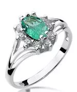 Inel Bonore - Aur Alb 585 - Smarald 0,8 ct