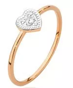 Inel Bonore - Aur Roz 585 - Diamant 0,02 ct