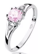 Inel Bonore - Aur Alb 585 - Topaz Roz 0,7 ct