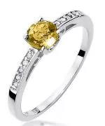 Inel Bonore - Aur Alb 585 - Citrin 0,5 ct