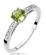 Inel Bonore - Aur Alb 585 - Olivină 0,6 ct