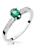 Inel Bonore - Aur Alb 585 - Smarald 0,4 ct