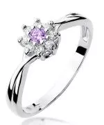 Inel Bonore - Aur Alb 585 - Ametist 0,1 ct