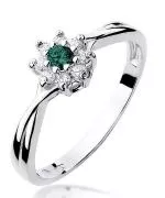 Inel Bonore - Aur Alb 585 - Smarald 0,15 ct