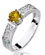 Inel Bonore - Aur Alb 585 - Citrin 0,5 ct
