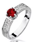 Inel Bonore - Aur Alb 585 - Rubin 0,5 ct
