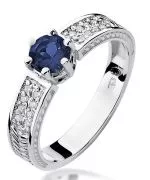 Inel Bonore - Aur Alb 585 - Safir 0,5 ct