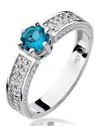 Inel Bonore - Aur Alb 585 - Topaz 0,5 ct