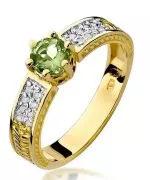 Inel Bonore - Aur 585 - Olivină 0,5 ct