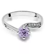 Inel Bonore - Aur Alb 585 - Ametist 0,5 ct