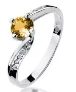 Inel Bonore - Aur Alb 585 - Citrin 0,5 ct