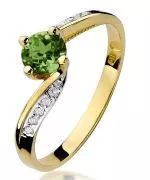 Inel Bonore - Aur 585 - Olivină 0,6 ct