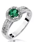 Inel Bonore - Aur Alb 585 - Smarald 0,5 ct